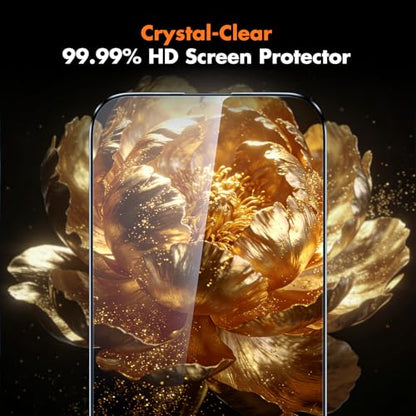 UNBREAKcable 3-Pack Screen Protector for iPhone 15 Pro, Double Shatterproof Tempered Glass [Easy Installation Frame] [9H Hardness] [Full Coverage] [HD Clear] for iPhone 15Pro 6.1 inch - size: iPhone 15 Pro