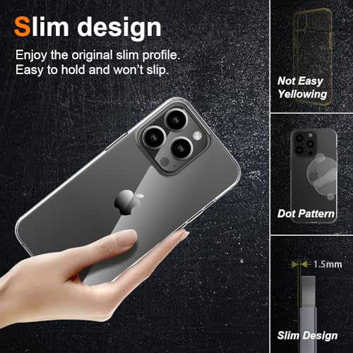 Silicone Clear iPhone 15 Pro Max Case,Ultra Thin with Comfort Grip | Soft Slim-Fit TPU iPhone 15 Pro Max Phone Cover,Non-Slip,Shockproof Protection,Scrath-Resistant - size: iPhone 15 pro max case