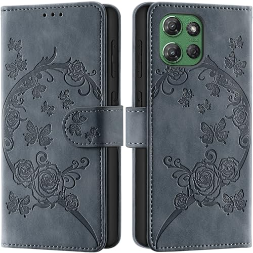 Wallet Case for Motorola Moto G Power (2025), Gray Purple | RFID Blocking, Magnetic Closure, Card Holder, Kickstand, Shockproof Flip Cover - color: Gray Purple