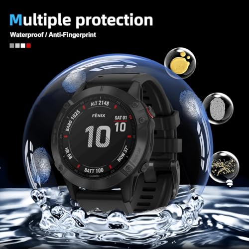 for Garmin Fenix 6/6 Pro / 6 Sapphire / 6 Pro Solar Screen Protector, Non-Tempered Glass Flexible Protection 3-Pack, HD Clear Protective Film - size: for Fenix 6/6 Pro / 6 Sapphire / 6 Pro Solar