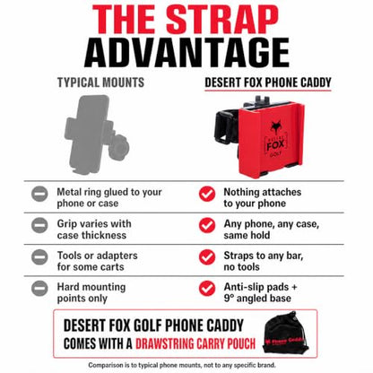 DESERT FOX GOLF - Phone Caddy - Red - color: Red