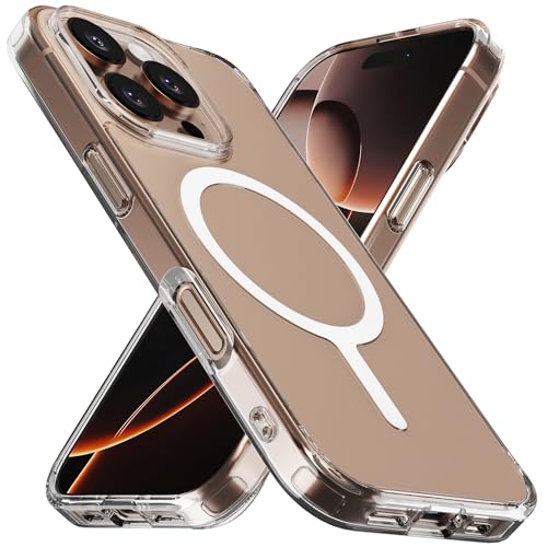 Sinjimoru for iPhone 16 Pro Clear Case, Compatible with MagSafe | M-Airclo Basic, anti-yellowing UV coating, shockproof PC TPU bumper, 1000G strong magnet - size: iPhone 16 Pro