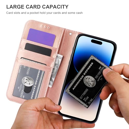 Bocasal for MagSafe Wallet Case Card Holder for iPhone 14 Pro Max Rose Gold - color: Rose Gold for MagSafe