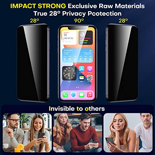 ImpactStrong Anti-Spy Privacy Screen Protector for iPhone 12 Pro Max (6.7-Inch), 9H Tempered Glass, Shatter-Resistant, Anti-Scratch, Easy Install Kit, Case Friendly, 2-Pack - size: iPhone 12 Pro Max