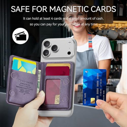 Defencase for Magsafe Wallet Magnetic Card Holder RFID Blocking, Purple - color: Fashion Purple