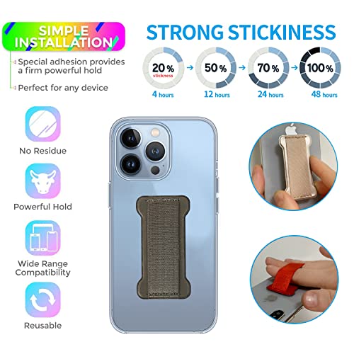 Phone Grip Holder for Hand, Universal Finger Strap Phone Holder, Finger Selfie Grip Compatible with Most Smartphones (Gary) - 2Pack - color: Grey