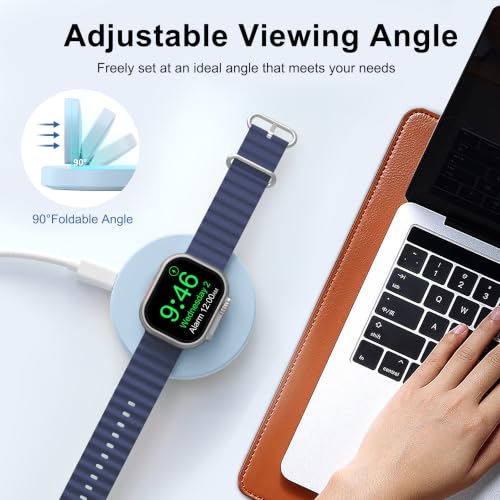 Upgraded for Apple Watch Charger, Foldable Travel Fast Charging Dock - color: Blue, size: USB A