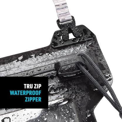 Nite IZE Runoff Waterproof Phone Pouch with Lanyard and TRU Zip - Waterproof Universal Cell Phone Pouch - Durable Beach & Poolside Accessories - Charcoal - color: Charcoal