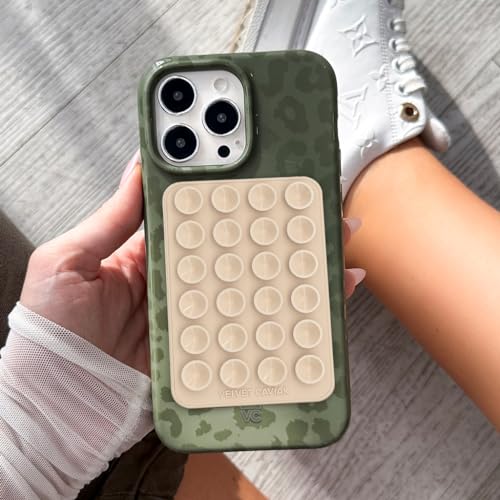 Velvet Caviar Suction Cup Phone Case Mount Compatible with MagSafe Devices Only - Magnetic Silicone Sticky Phone Grip Holder for iPhone Back of Phone - Mirror Gripper (Nude) - color: Nude