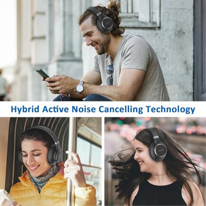 KVIDIO Hybrid Active Noise Cancelling Headphones Over Ear - color: Black