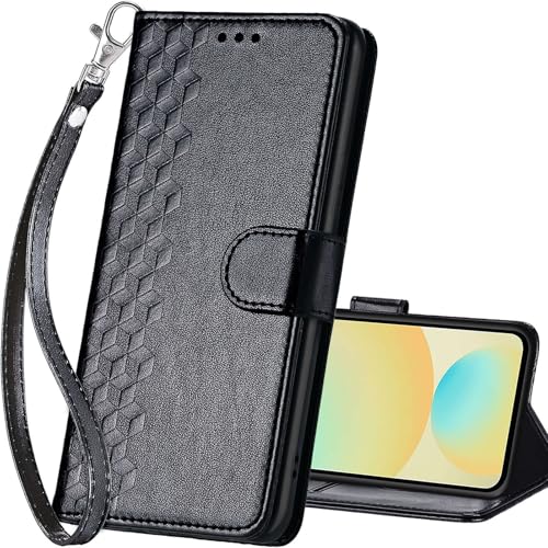 for Samsung Galaxy S24 FE Wallet case, Black-Cube | 3 Card Holders, Kickstand, Shockproof TPU Shell, PU Leather, Magnetic Closure, Protective Flip Folio Cover, Women - color: 4
