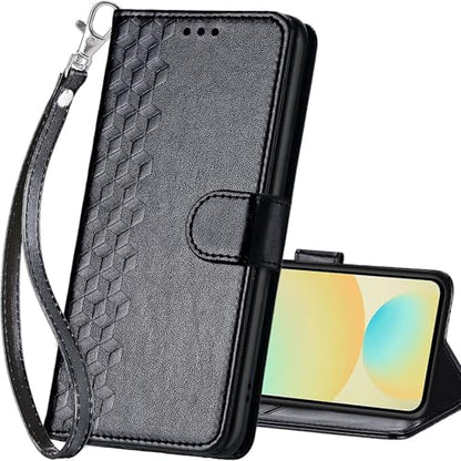 for Samsung Galaxy S24 FE Wallet case, Black-Cube | 3 Card Holders, Kickstand, Shockproof TPU Shell, PU Leather, Magnetic Closure, Protective Flip Folio Cover, Women - color: 4