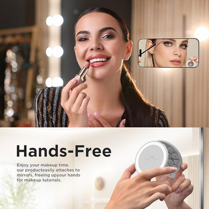 Magnetic Suction Cup Phone Mount with MagSafe, Silicone Hands-Free Grip Holder for iPhone Case and Android, Mirror Shower Phone Stand for Makeup FaceTime Gym Kitchen Bathroom, Light Gray - color: Light Gray