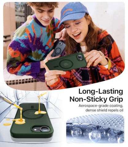 Eastinbox Magnetic iPhone 17e & 16e Case, Matte Protective Case, Green | Shockproof, Compatible with MagSafe, Military-Grade Protection, Anti-Yellowing, Phone Case for iPhone 17 e/16 e 6.1" - color: Alpine Green