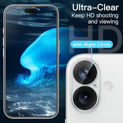 JETech Screen Protector for iPhone 16, 2+2 Pack - size: iPhone 16