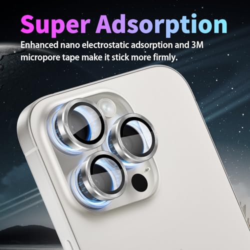 Camera Lens Protector for iPhone 16 Pro/16 Pro Max, Silver - color: Silver