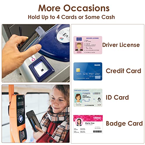 Cobee Cell Phone Card Holder Pouch Self-Adhesive Phone Kickstand with Elastic Band Stick on Wallet Card Holder for Back of Phone Case Leather ID Card Holder Sleeve Pouch Credit Card Grip Holder(Black)