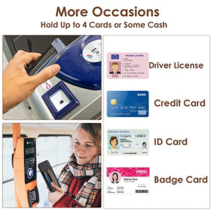 Cobee Cell Phone Card Holder Pouch Self-Adhesive Phone Kickstand with Elastic Band Stick on Wallet Card Holder for Back of Phone Case Leather ID Card Holder Sleeve Pouch Credit Card Grip Holder(Black)