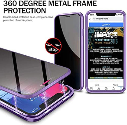 Magnetic Titanium for iPhone 14 Plus Privacy Screen Case Full Body Cover - color: Purple Titanium, size: iPhone 14 Plus