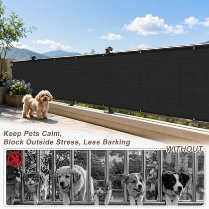 SUNNY GUARD 3' x 10' Balcony Privacy Screen, HDPE Patio Railing Cover Fence - color: Black, size: 0 3' x 1 0'
