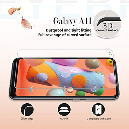 Galaxy A11 HD Clear Tempered Glass Screen Protector + Camera Lens Protectors, [2+2 Pack] [3D Glass] [Anti-Glare] [Bubble-Free] Screen Protector Glass For Samsung Galaxy A11 - size: Galaxy A11