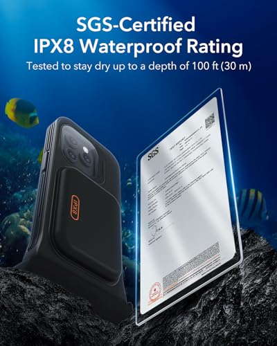 ESR Waterproof Phone Pouch for iPhone 13 Pro / 14 Pro / 15 Pro, Black | Underwater Touch Sensitivity, IPX8 Floating Waterproof Cellphone Case with Lanyard, Dry Bag for Snorkeling - color: Black