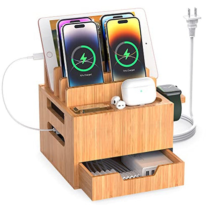Pezin & Hulin Multi Device Charging Station with Drawer & USB Charger - color: #2 (With Charger)