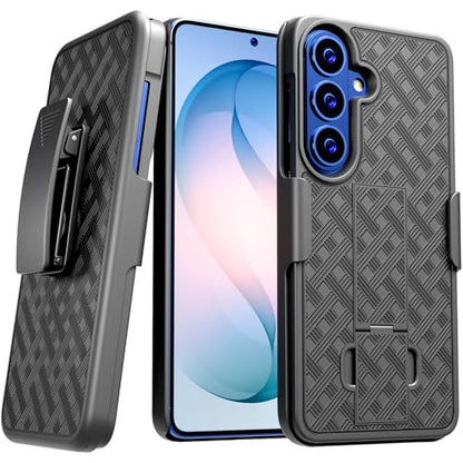 Designed for Samsung Galaxy S26 Case with Belt Clip Holster | Rugged Holster & Protective Phone Case Combo with Anti-Slip Texture - Black - style: Samsung Galaxy S26