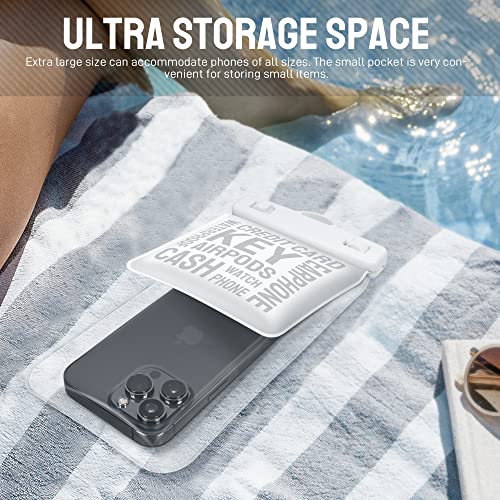 Universal Waterproof Phone Pouch [Double Space] IPX8 Dry Bag with Lanyard for iPhone 16 15 14 13 12 Pro Max XS XR X Galaxy S25 S24 S23 Ultra, Fit All Phones Up to 8'', White - color: White