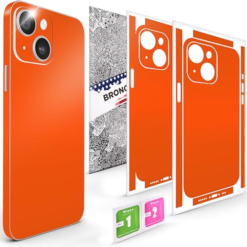 2Pcs Skin Wrap Compatible for iPhone 14 – Slim Decal Vinyl Protective Film for Sides & Back – Sleek Fit, Premium Look – Compatible with All iPhone 14 Cases - Orange - color: Orange
