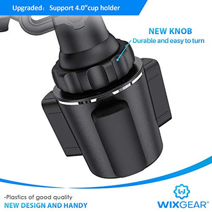 Magnetic Cup Holder Phone Mount – Universal Car Mount with Adjustable Base and Extendable Arm, Compatible with All Smartphones