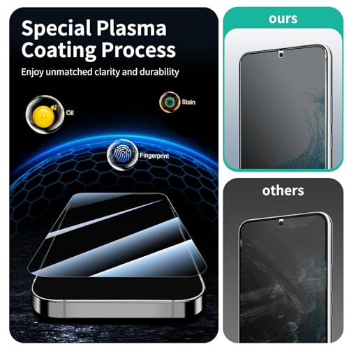 Privacy Screen Protector for Samsung Galaxy S22+/S22 Plus/S23+/S23 Plus, Anti-Spy Tempered Glass, 9H Hardness Anti-Scratch Shatterproof, Secure Private Protection, Bubble-Free Easy Install Case Friendly - 3 Pack - color: S23+/S23 Plus/S22+/S22 Plus Black