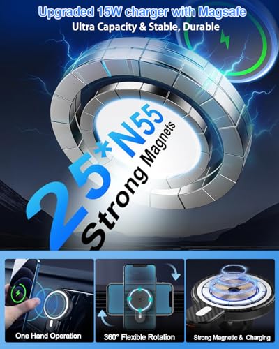 PZK Magnetic Wireless Charging Phone Holder for 2010-2024 Toyota 4 Runner - color: Magsafe+ Wireless Charging