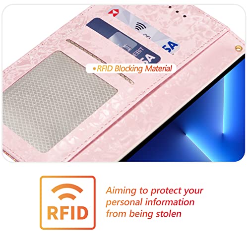 UEEBAI Wallet Case for iPhone 12 Pro Max 6.7 inch, PU Leather Phone Case Kickstand RFID Blocking Flip Case Card Slot Wrist Strap Relief Engraved Pattern Magnetic Closure Flower Folio Case, Butterfly - color: Butterfly, size: iPhone 12 Pro Max 6.7 inch