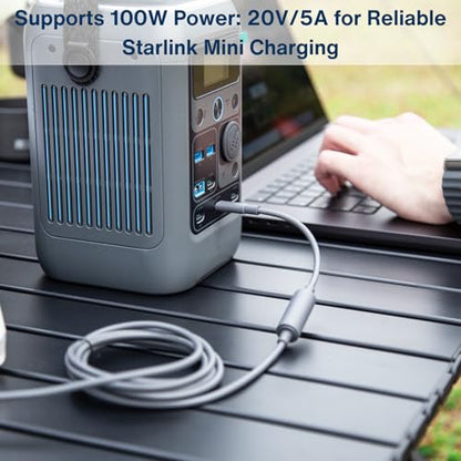 DC to USB-C Power Adapter Cable for Starlink Mini - style: USB-C Male to DC Female