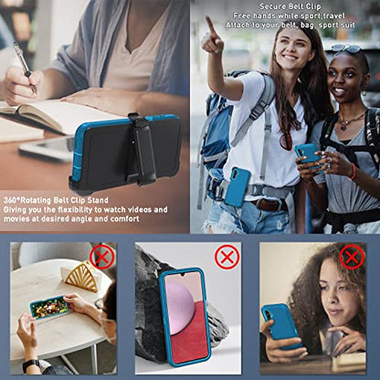 for Samsung Galaxy A14 5G case,A14 5G Heavy Duty case,[Military Grade Protective ][Shockproof] [Dropproof] [Dust-Proof], Compatible with Galaxy A14 5G (Lake Blue) - color: Lake Blue