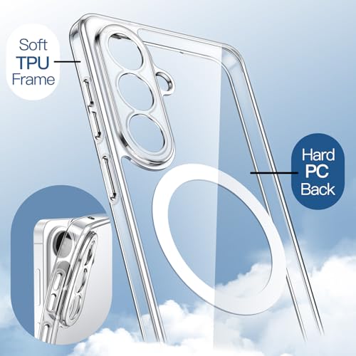 JETech Magnetic Case for Samsung Galaxy S26, Compatible with MagSafe, Clear | Full Camera Lens Protection, Shockproof Protective Phone Cover, Scratch Resistant Clear Back - color: Clear, size: Galaxy S26