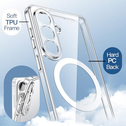 JETech Magnetic Case for Galaxy S26 Plus, Compatible with MagSafe, Clear | Full Camera Lens Protection, Shockproof Protective Phone Cover, Scratch Resistant Clear Back - color: Clear, size: Galaxy S26 Plus