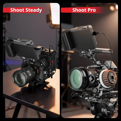 SMALLRIG Camera Base Plate Kit with 15mm LWS Rod Rail Clamp, Dual 15mm Rod - style: Base Plate+15mm Rods