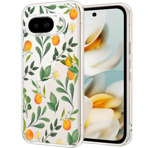 Unov for Pixel 10a Case, Clear with Design, Slim Fit Good Grip, Embossed Phone Case, Shockproof Protective Cover, Raised Camera Protection, Soft TPU, Citrus Flavors - color: Citrus Flavors