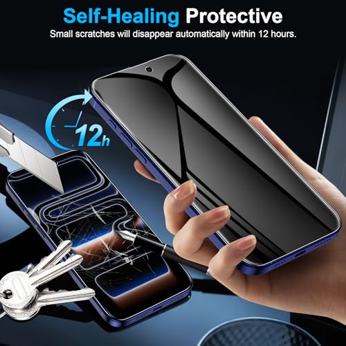 LYWHL 2 Pack for iPhone 17 Pro Privacy Screen Protector [Like Original Touch Sensitivity], Anti-Spy Private iPhone 17 Pro Film [Non-Glass], Case Friendly, Scratch-Resistant, Self-Healing - size: 6.3 inch - iPhone 17 Pro