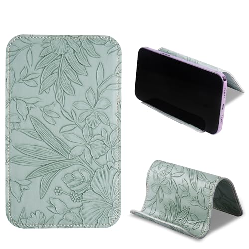 Airplane Travel Essentials for Flying Flex Flap Cell Phone Holder & Flexible Tablet Stand for Desk, Bed, Treadmill, Home & in-Flight Airplane Travel Accessories(1-Carved Green) - color: 1-Carved Green