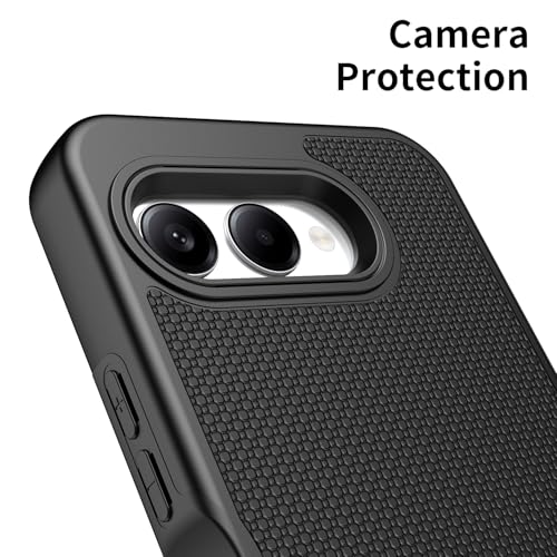 for T-Mobile REVVL 8 Phone Case with Tempered Glass Screen Protector,Dual Layer Heavy Duty Shockproof Protection Cover (Black) - color: Black