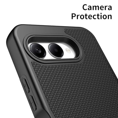 for T-Mobile REVVL 8 Phone Case with Tempered Glass Screen Protector,Dual Layer Heavy Duty Shockproof Protection Cover (Black) - color: Black