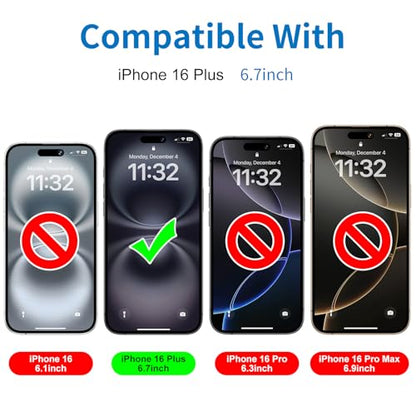 Mothca 2 Pack Matte Glass Screen Protector for iPhone 16 Plus [6.7 inch] + 2 Pack Camera Lens Protector, Anti-Glare & Anti-Fingerprint Case Friendly Tempered Glass Film, Bubble Free, Smooth as Silk - size: iPhone 16 Plus-6.7 Inch