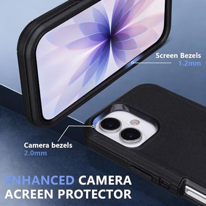 Defender for iPhone 17 Case with Belt Clip, Holster with Kickstand, Black | Military Grade Anti-Drop Protection, Heavy Duty Rugged Shockproof Protective Cover for iPhone 17 Case with Kickstand, 6.3" - color: Black