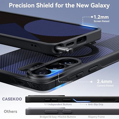CASEKOO Geo Blue for 26U Case with 360 Spin Magnetic Stand, Fit for MagSafe | 360 Spin Magnetic Stand, Fit for MagSafe, 18FT MIL-STD Protection, Invisible Ring Holder Phone Case - color: Two-Tone Blue