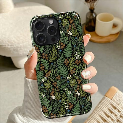 Case for iPhone 15 Pro, Shockproof Hybrid Protective Phone Case, Dual-Layer Drop Protection Anti-Scratch, Fern Leaf - color: Fern Leaf, size: iPhone 15 Pro
