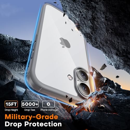 TAURI for iPhone 17 Case, Anti-Yellowing with Screen Protector, Military-Grade Protection Shockproof Slim Phone Case for iPhone 17, Grey - color: E-Titanium