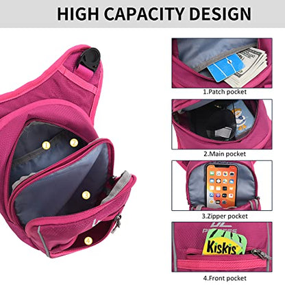 Peicees Motorcycle Leg Bag for Men Womens Thigh Bag, Expandable - color: Rose Red